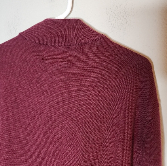 Viyella 100% Merino Wool Maroon 1/2 Zip Sweater Mens Size XXL - Picture 6 of 16